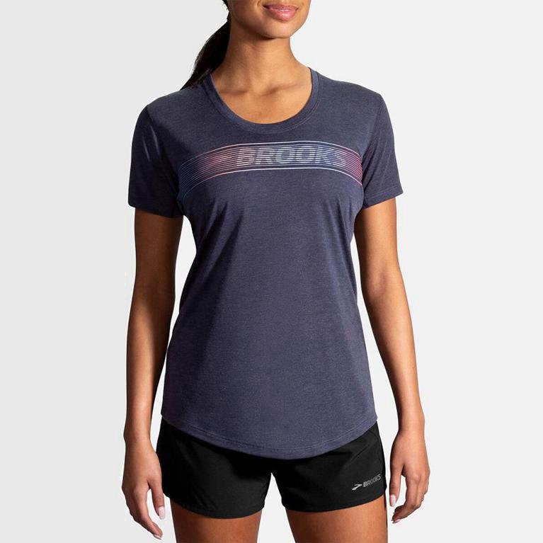 Brooks Distance Graphic NZ - Women's Running Tank Top - Grey (20193-VNMF)